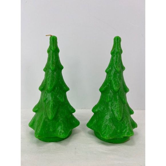 Vintage Suni Candles Wax Glitter Christmas Tree Lot 8" - Picture 4 of 7